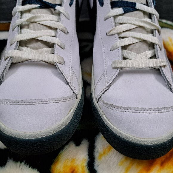 %SIZE 12 MEN NIKE BLAZER MID \'77 PRM REMIX FB8889-100 WHITE BLACK DEEP JUNGLE A8 main image 4